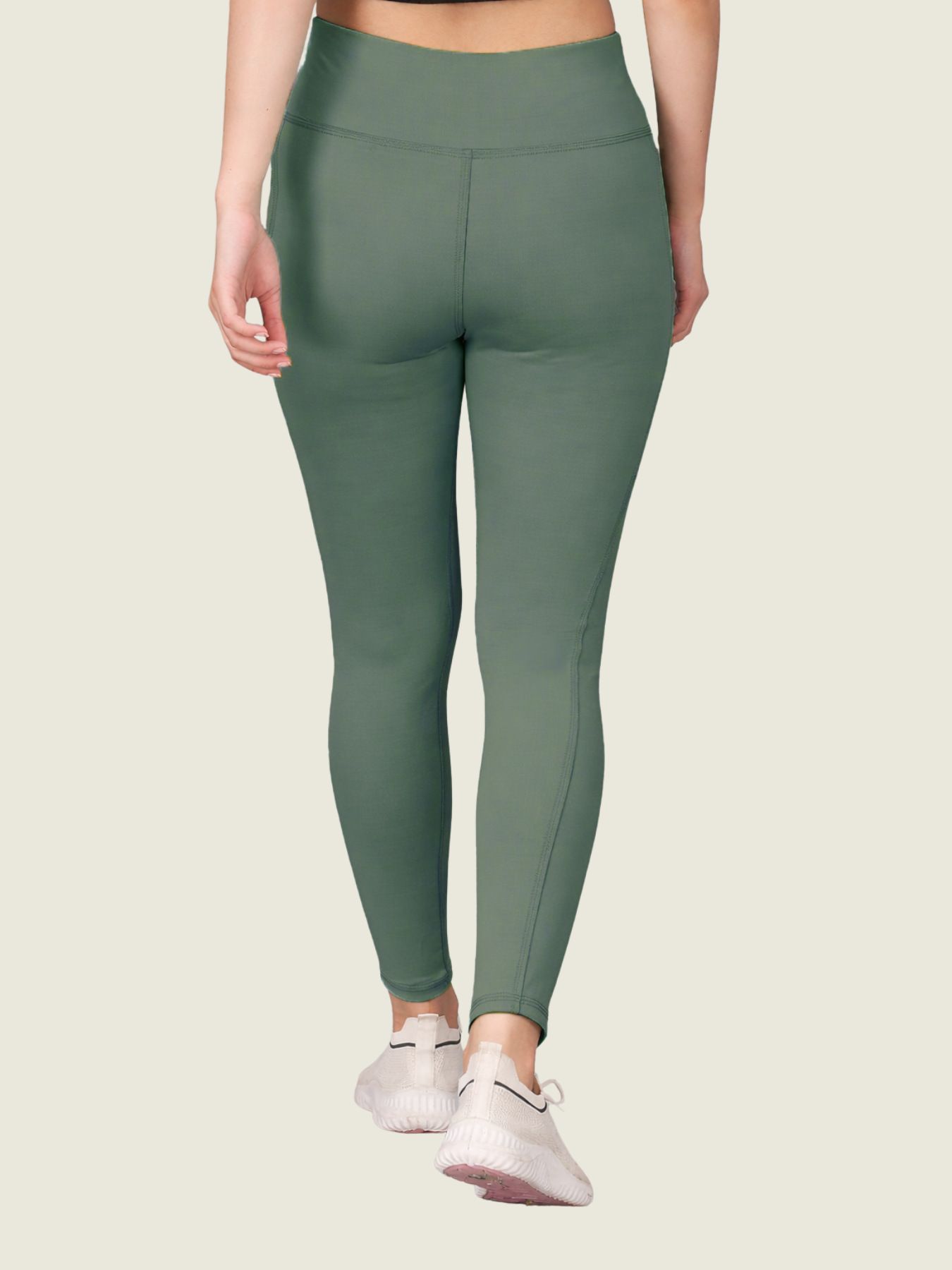 High-Waisted Ankle-Length Tights (Sea Green)