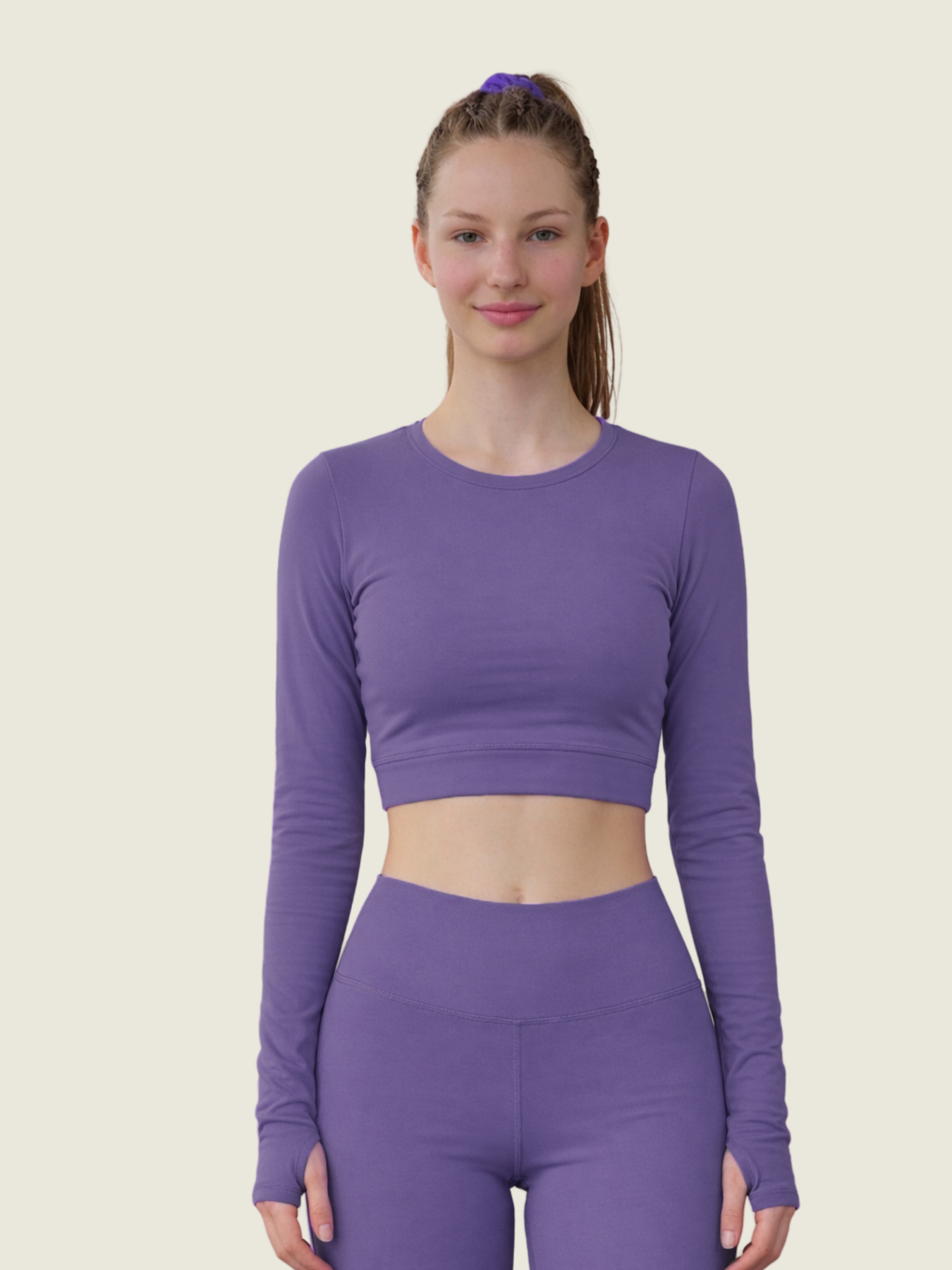 Long Sleeve Crop — Violet