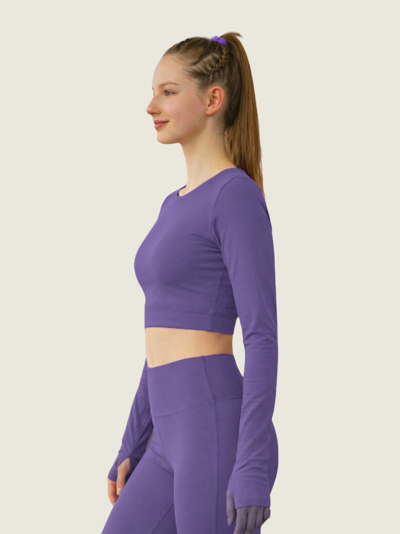 Long Sleeve Crop — Violet