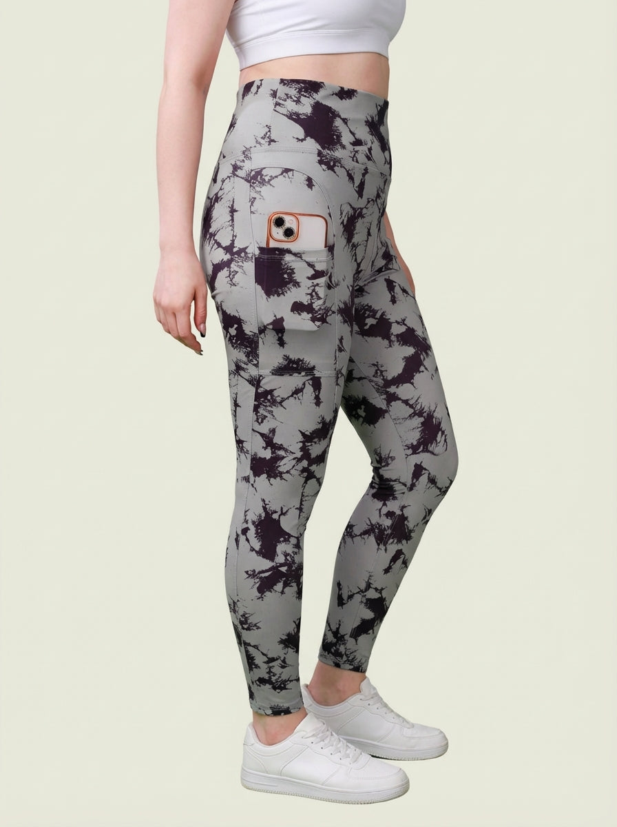 Silver Smoke Printed Tights