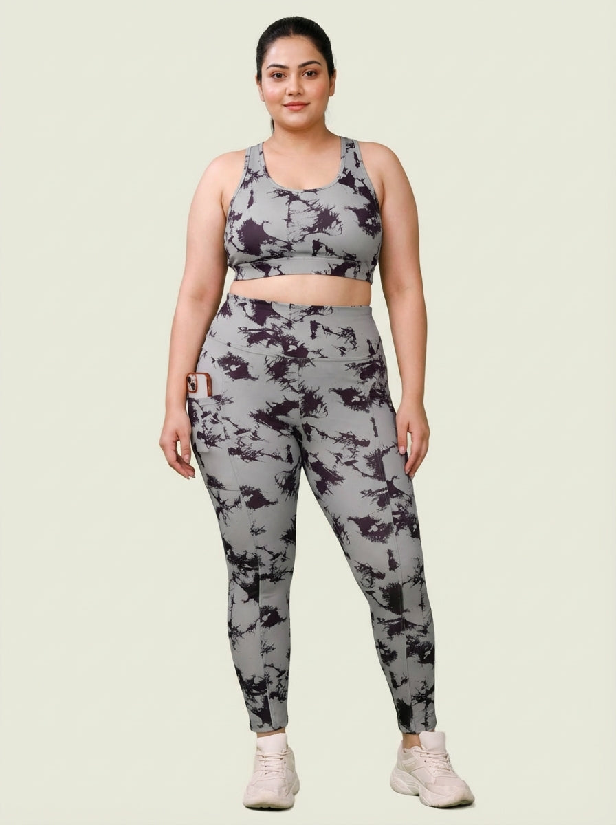 Silver Smoke Printed Tights