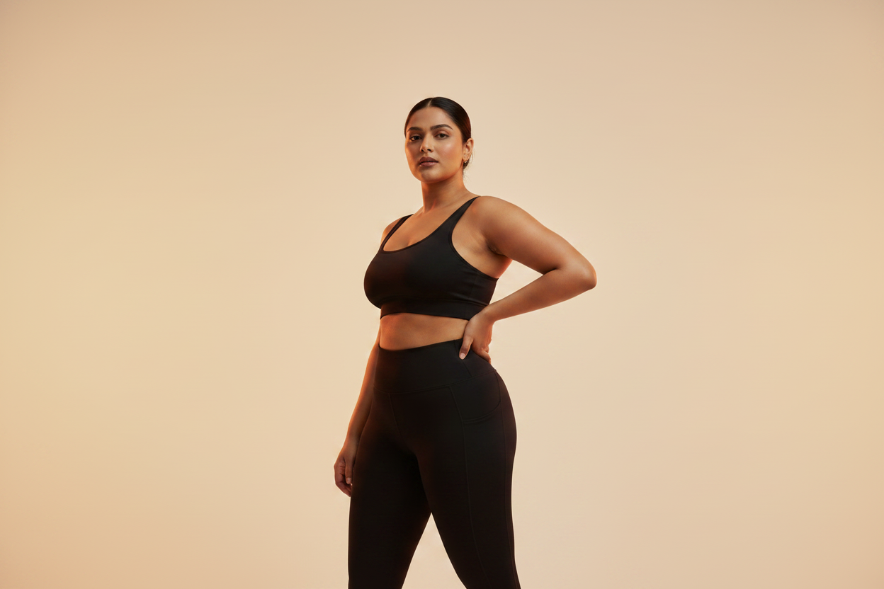 wogo fit Hero — Black Tights Side