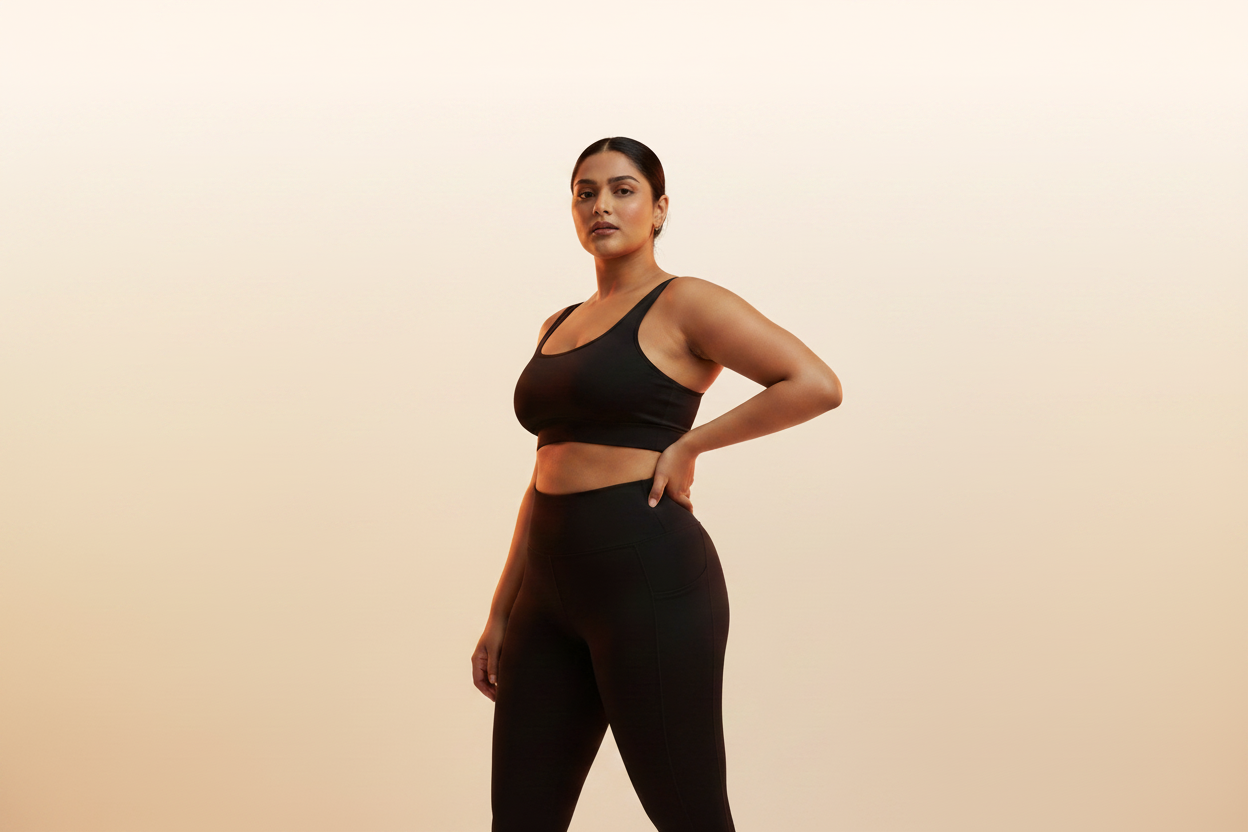wogo fit Hero — Hand on Hip, Cream Fade