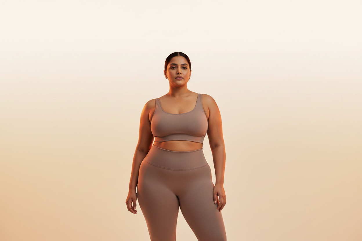 wogo fit Hero — Taupe, Cream Fade Top