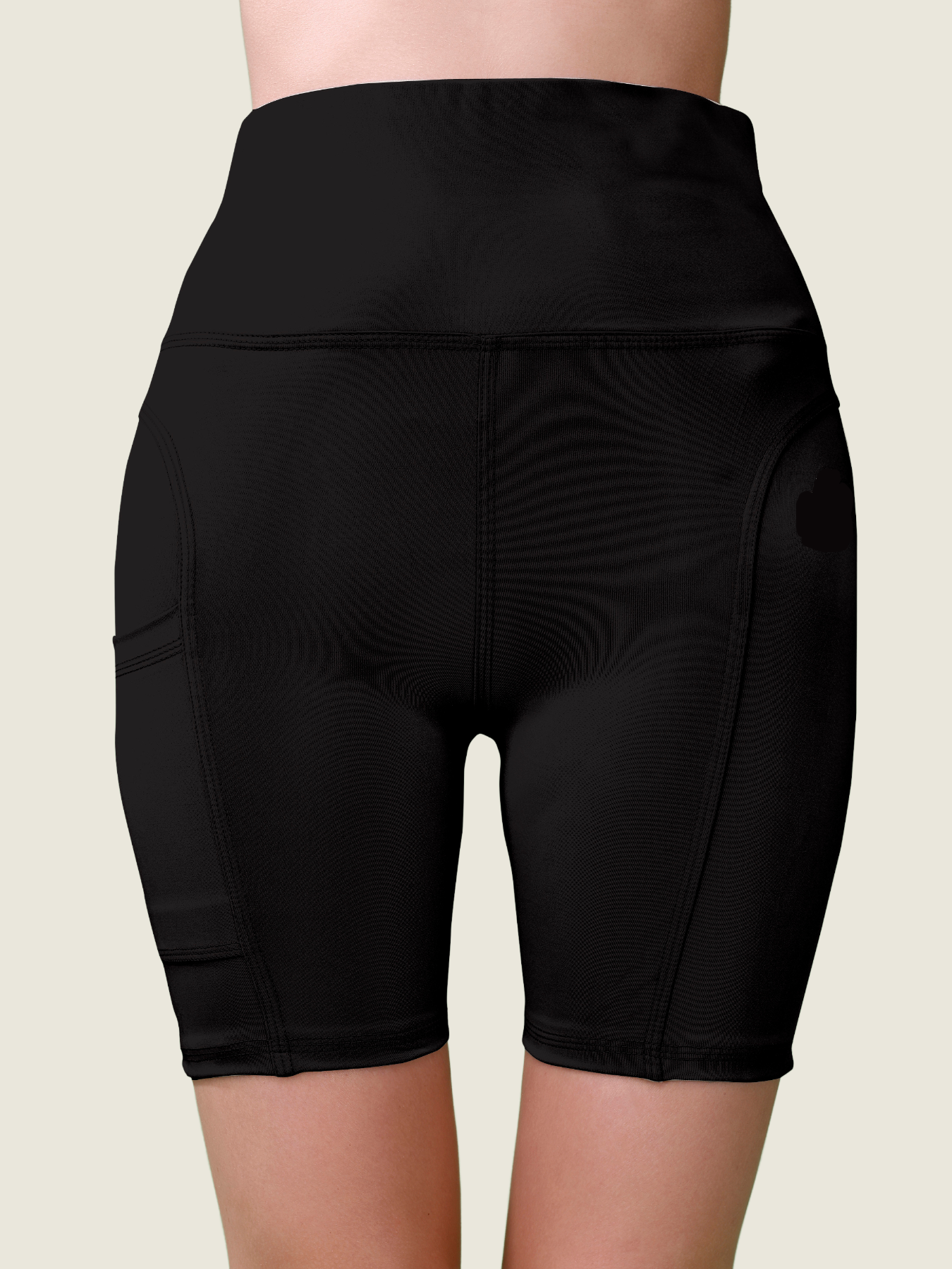 High-Waist Active Shorts (Jet Black)