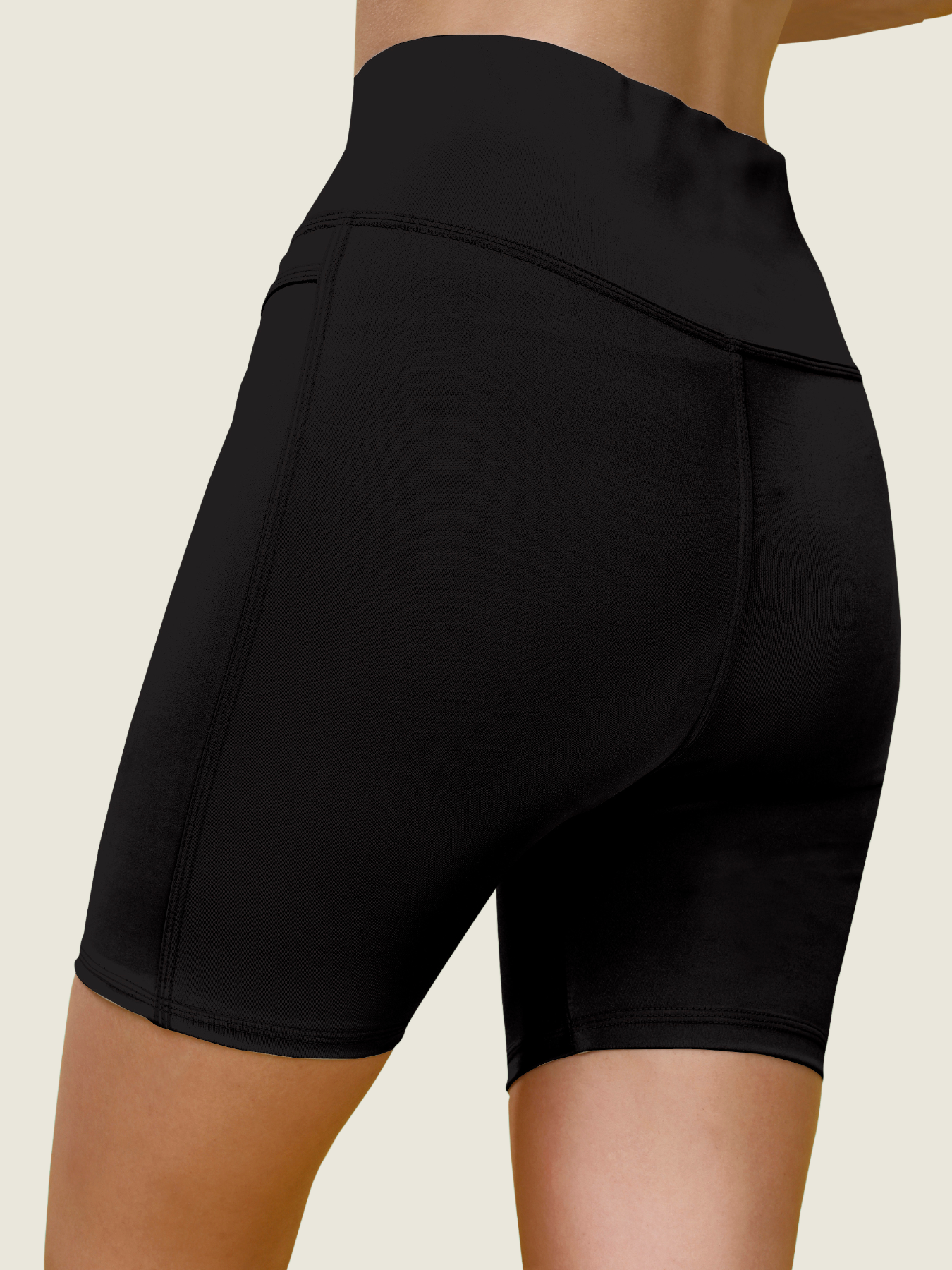 High-Waist Active Shorts (Jet Black)