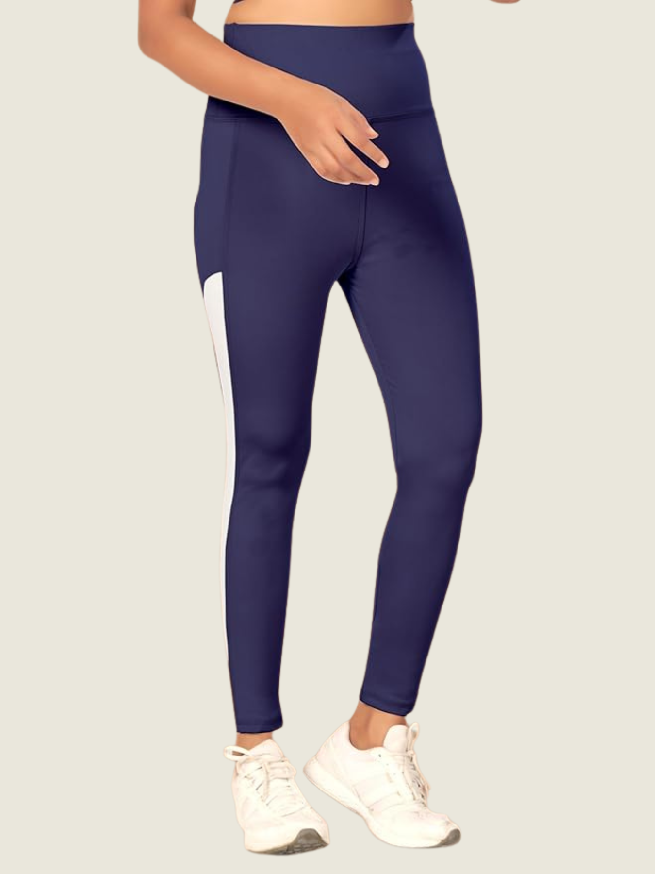 High-Rise Side Panel Yoga Tights – Midnight Purple