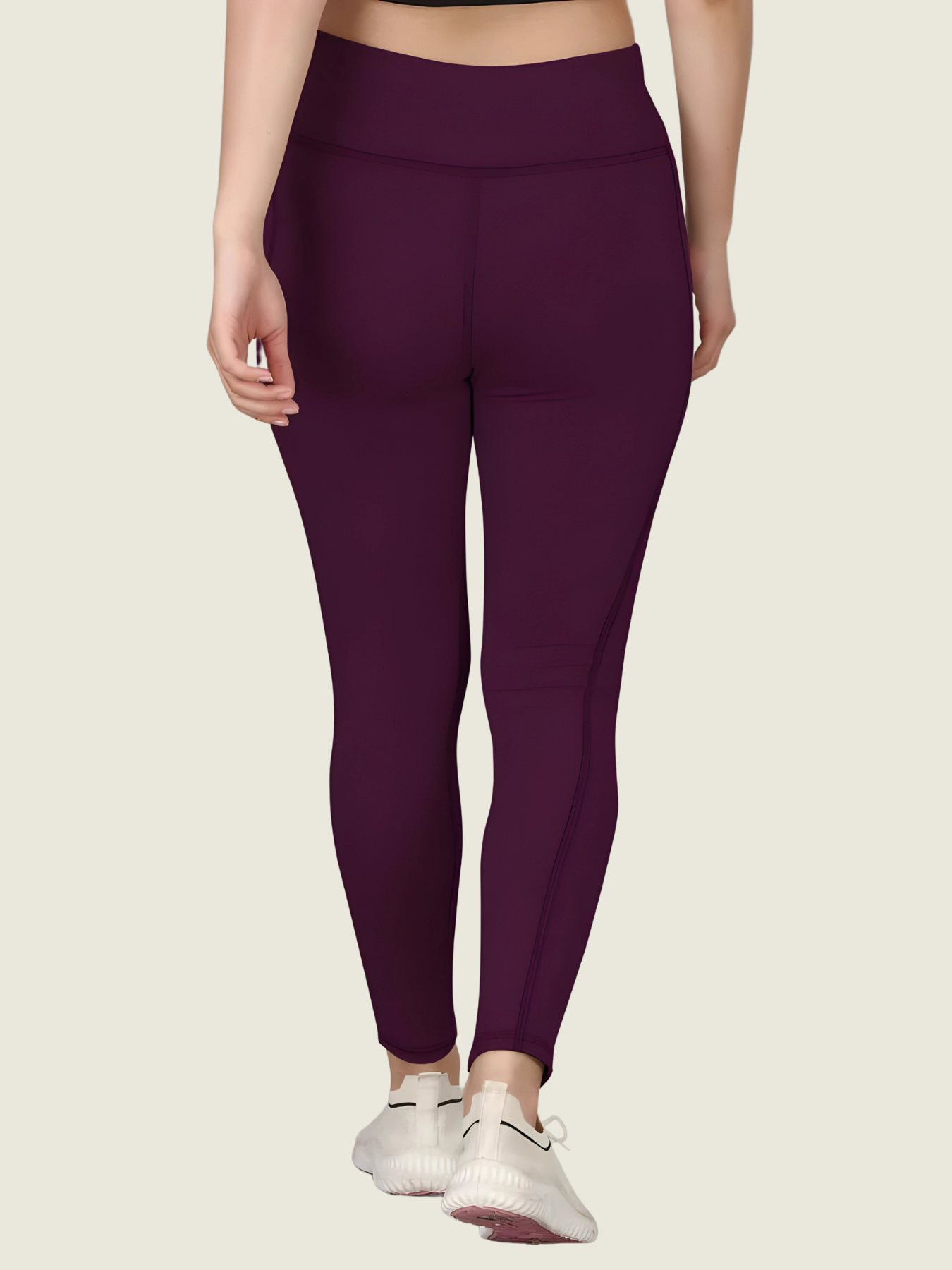 High-Waisted Ankle-Length Tights (Magenta)