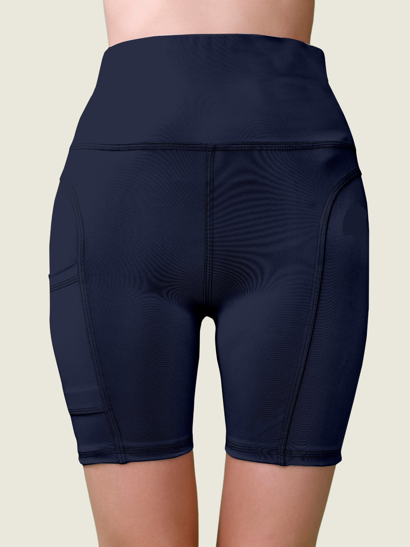High-Waist Active Shorts (Deep Teal)