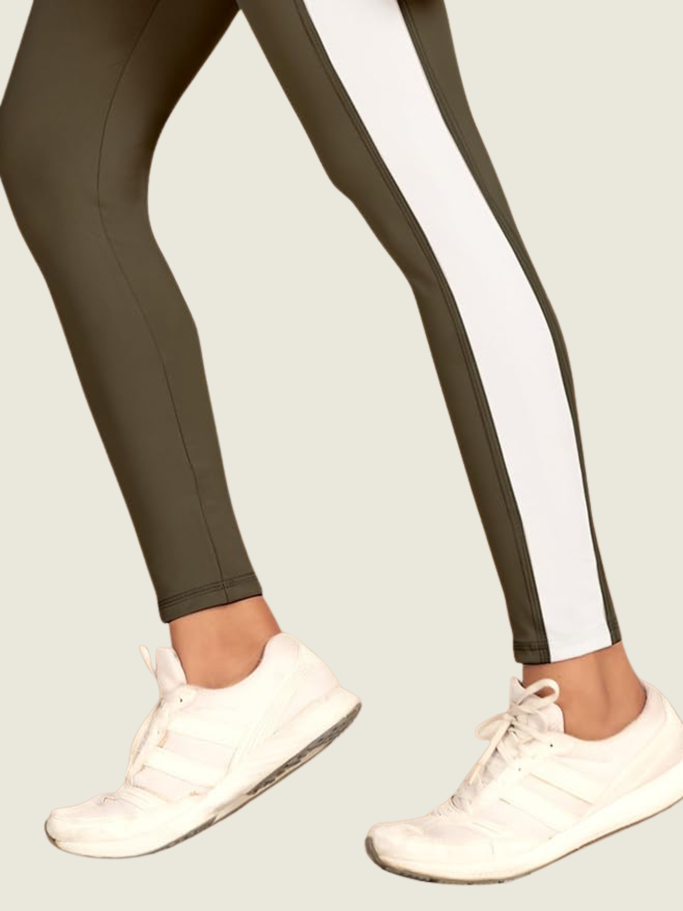 High-Rise Side Panel Yoga Tights – Olive Earth