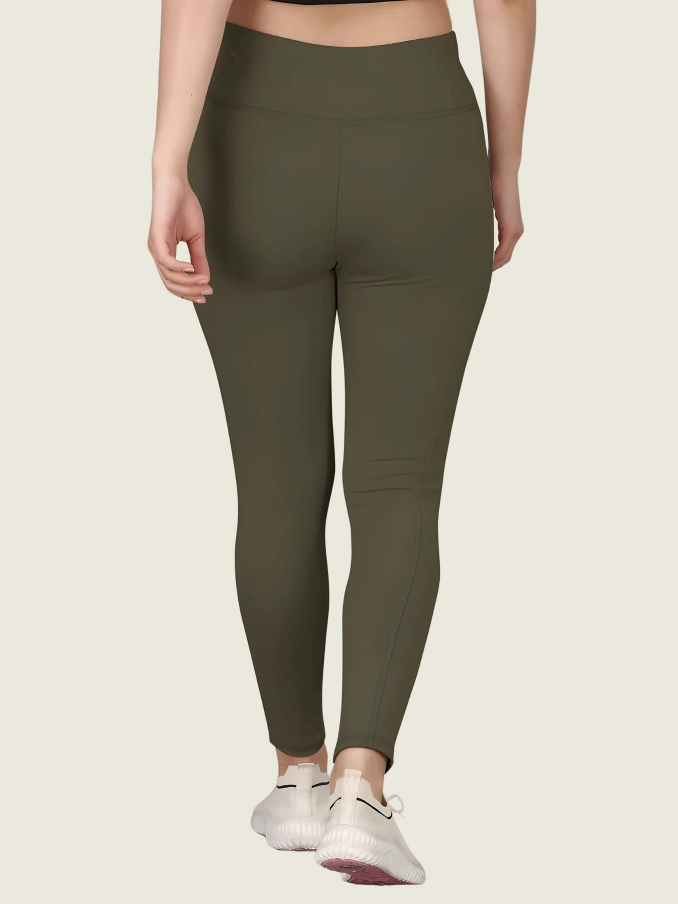 High-Waisted Ankle-Length Tights (Green)