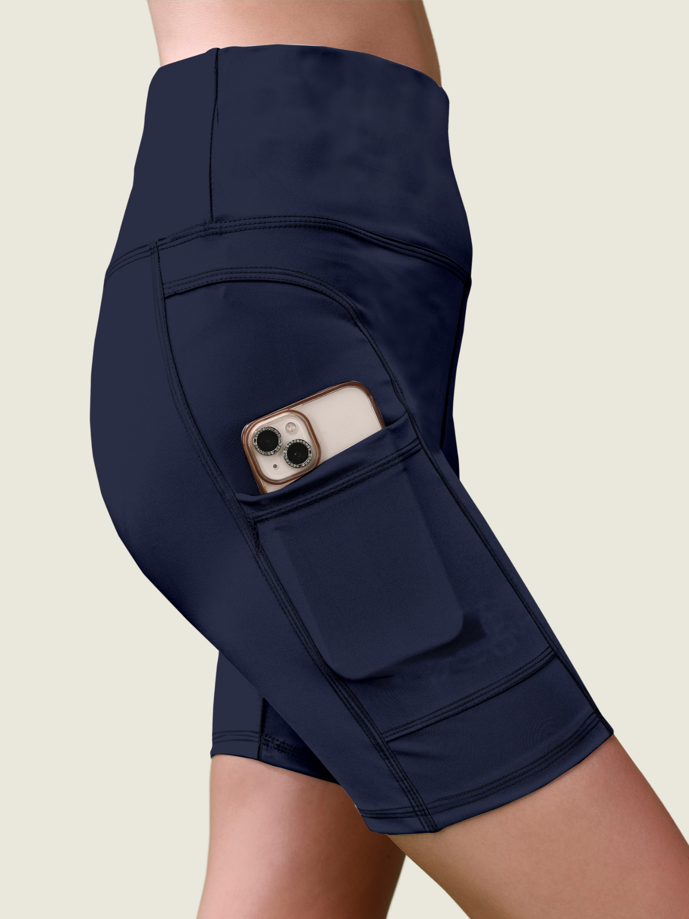 High-Waist Active Shorts (Deep Teal)