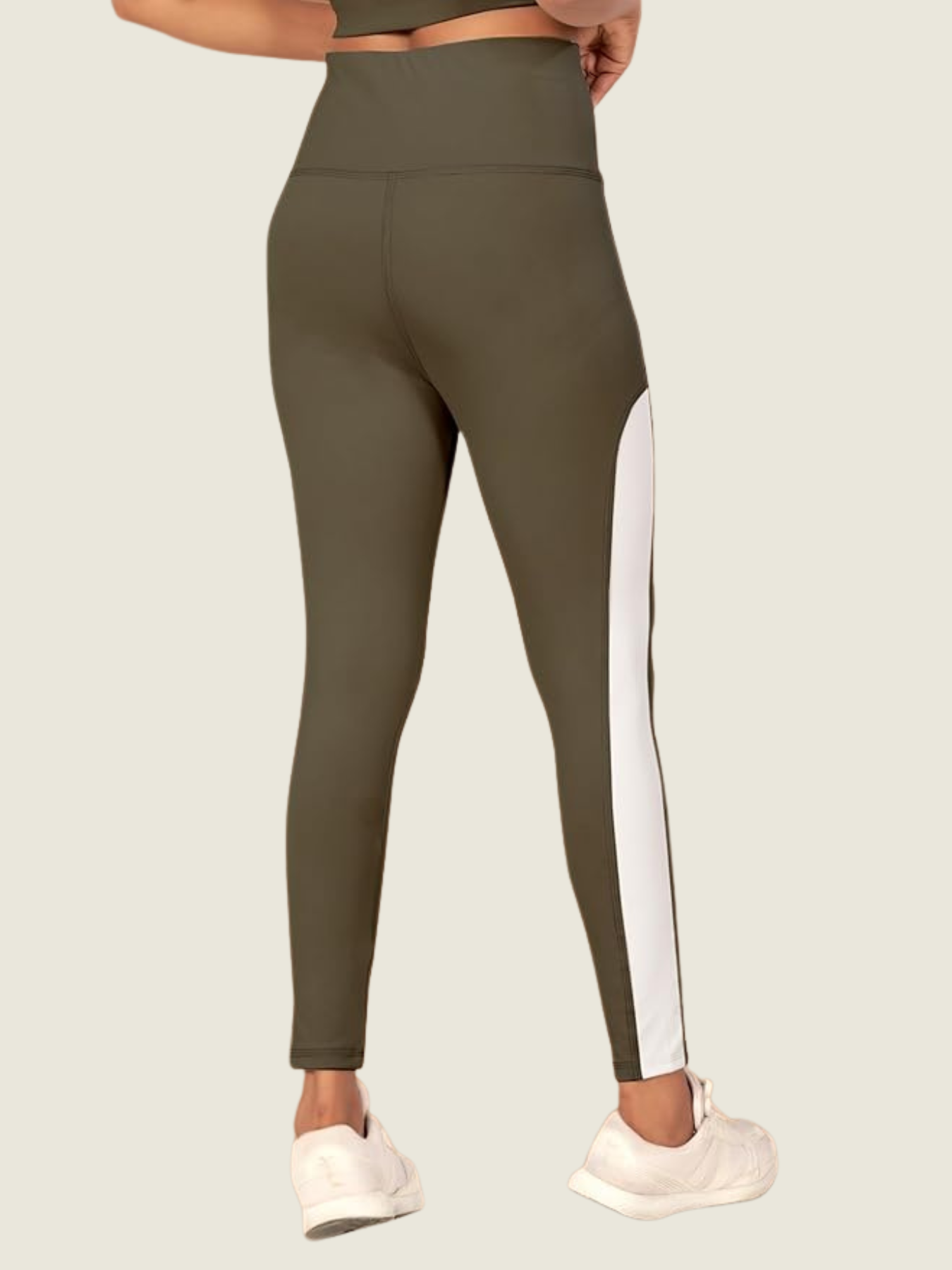 High-Rise Side Panel Yoga Tights – Olive Earth