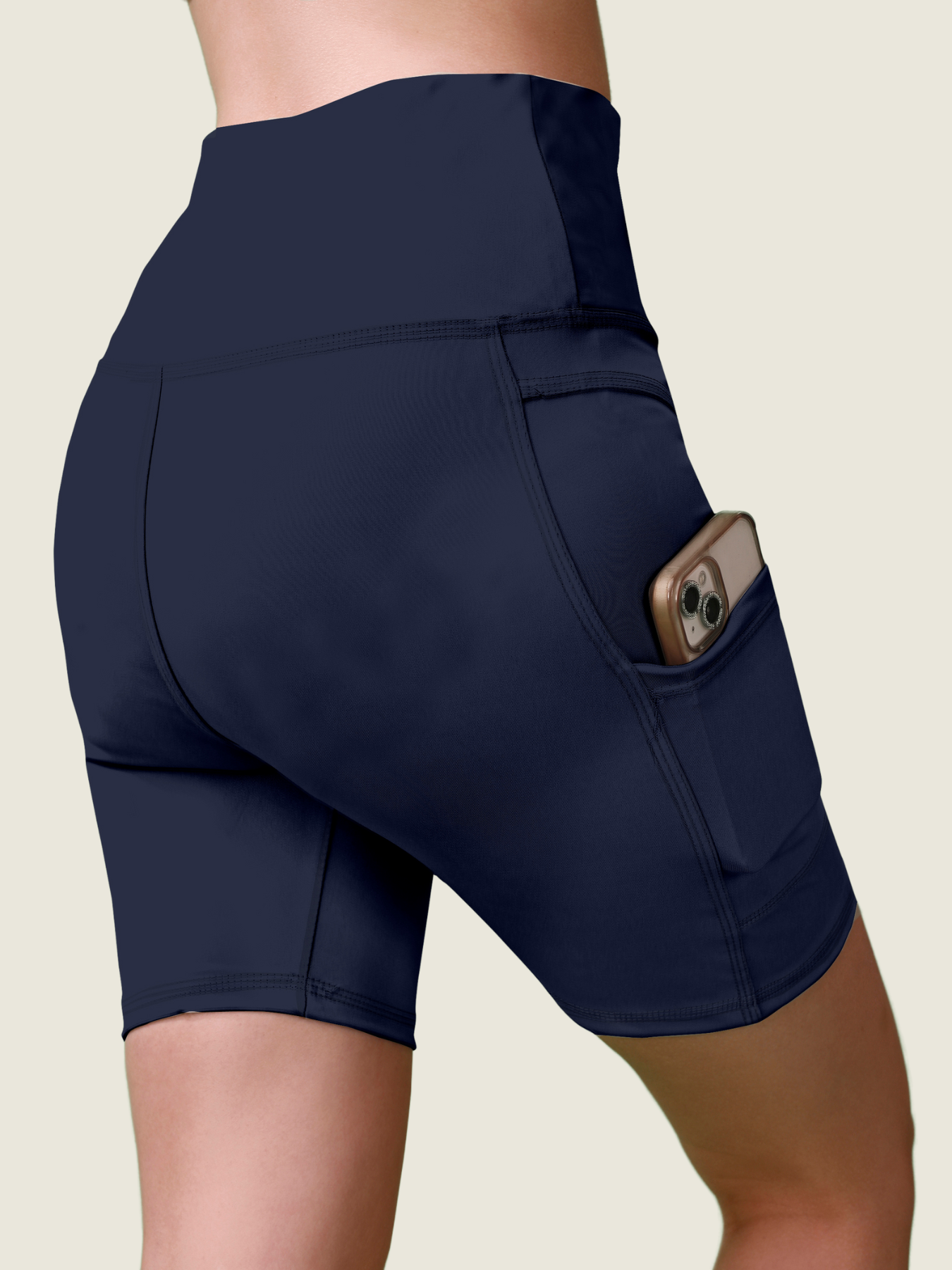 High-Waist Active Shorts (Deep Teal)