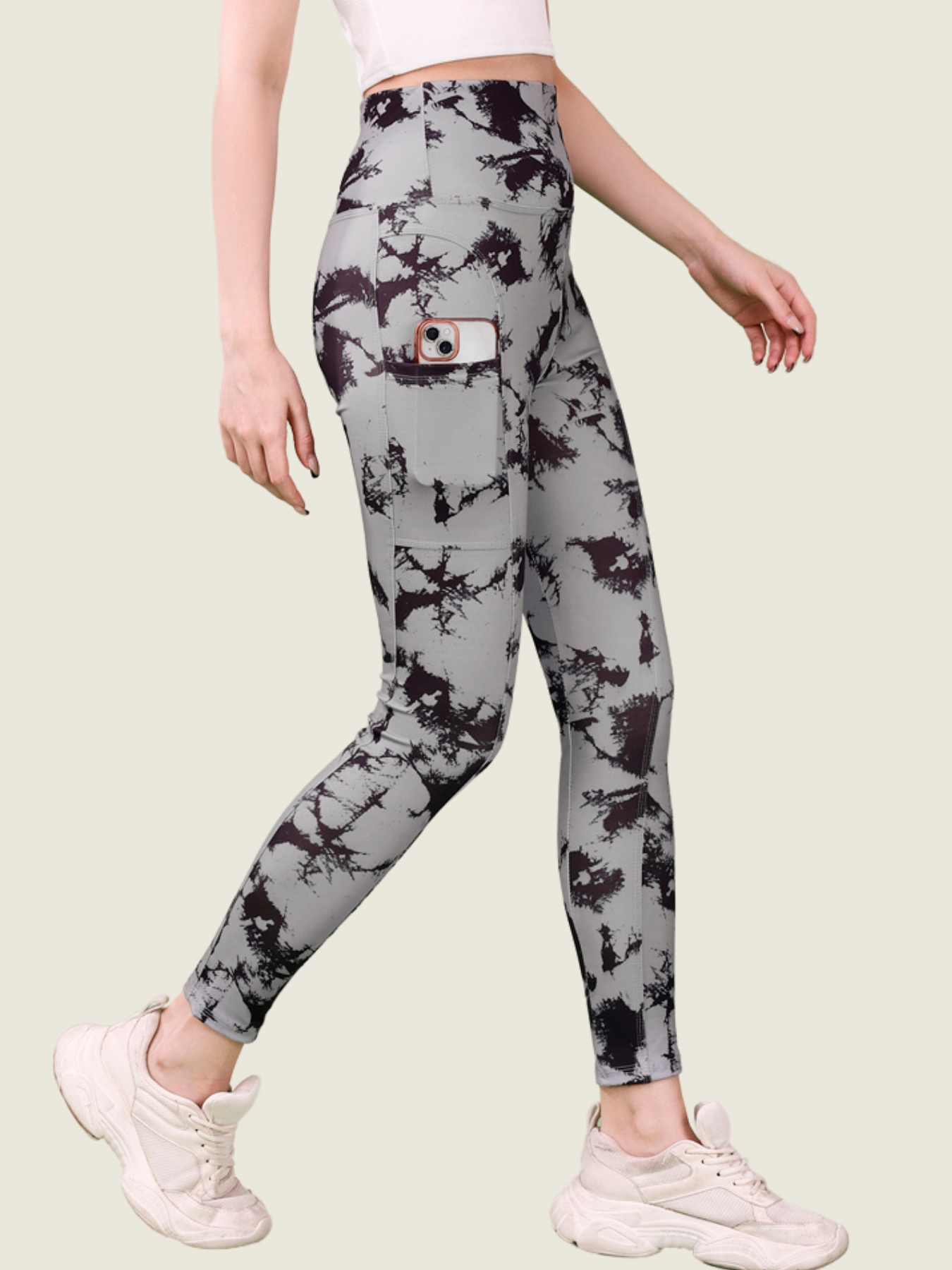 Silver Smoke Printed Tights