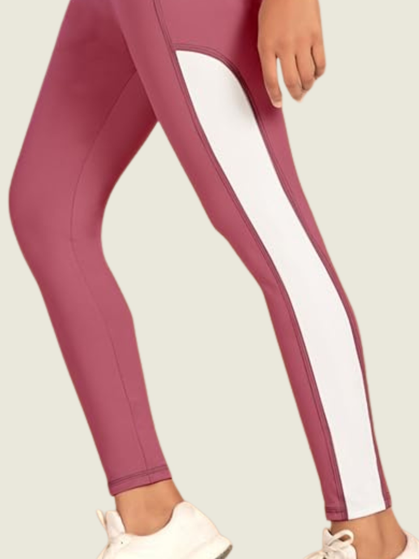 High-Rise Side Panel Yoga Tights – Rose Mauve