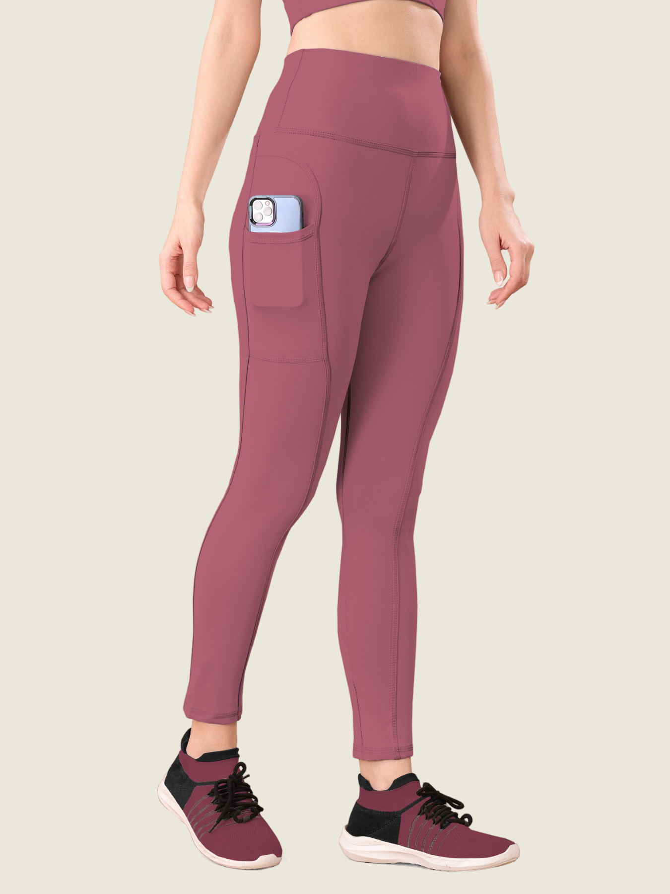 Dusty Rose High-Waist Active Pants for Women | wogo fit®