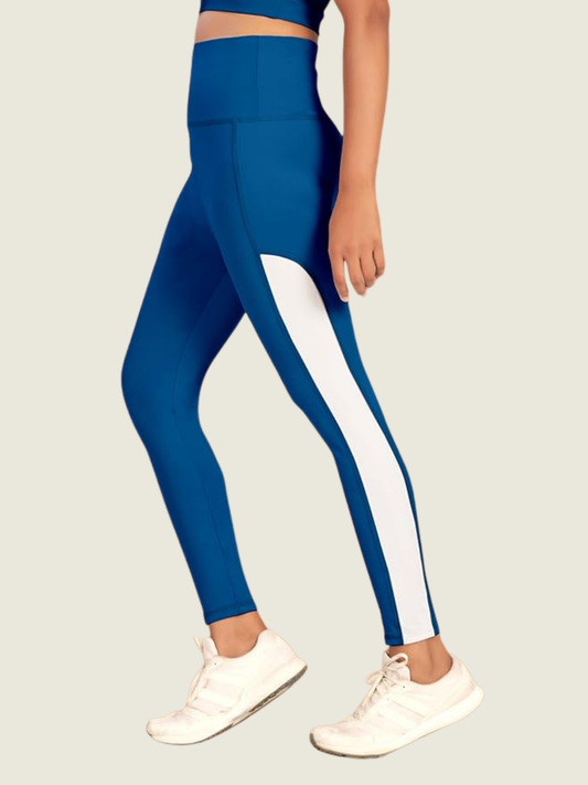 High-Rise Side Panel Yoga Tights – Royal Blue