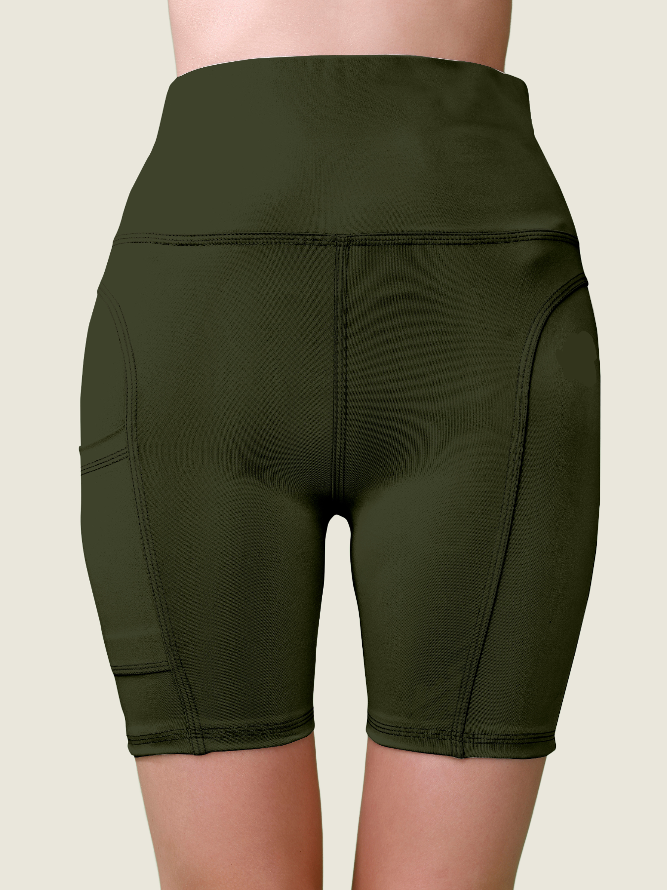 High-Waist Active Shorts (Forest Green)