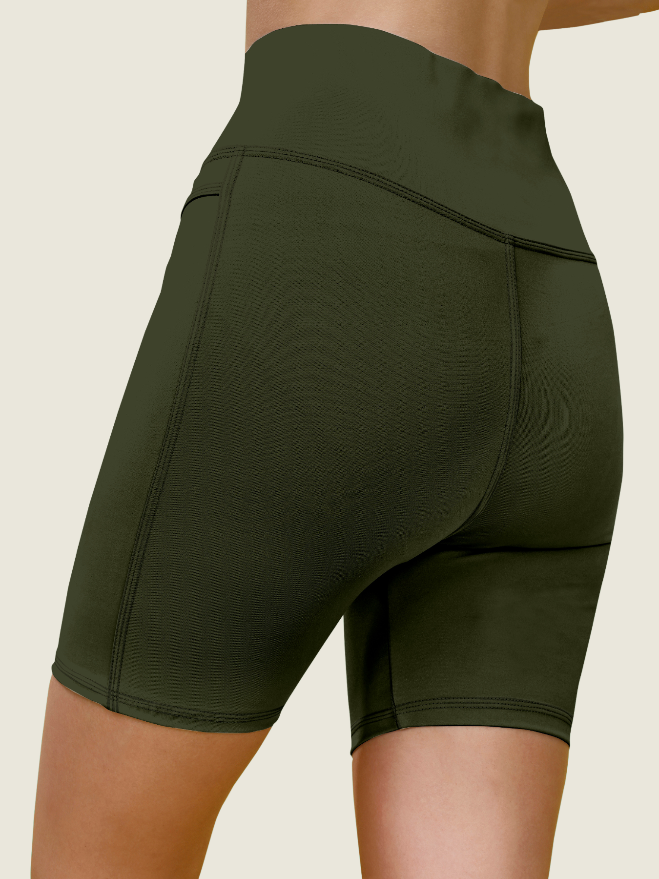 High-Waist Active Shorts (Forest Green)
