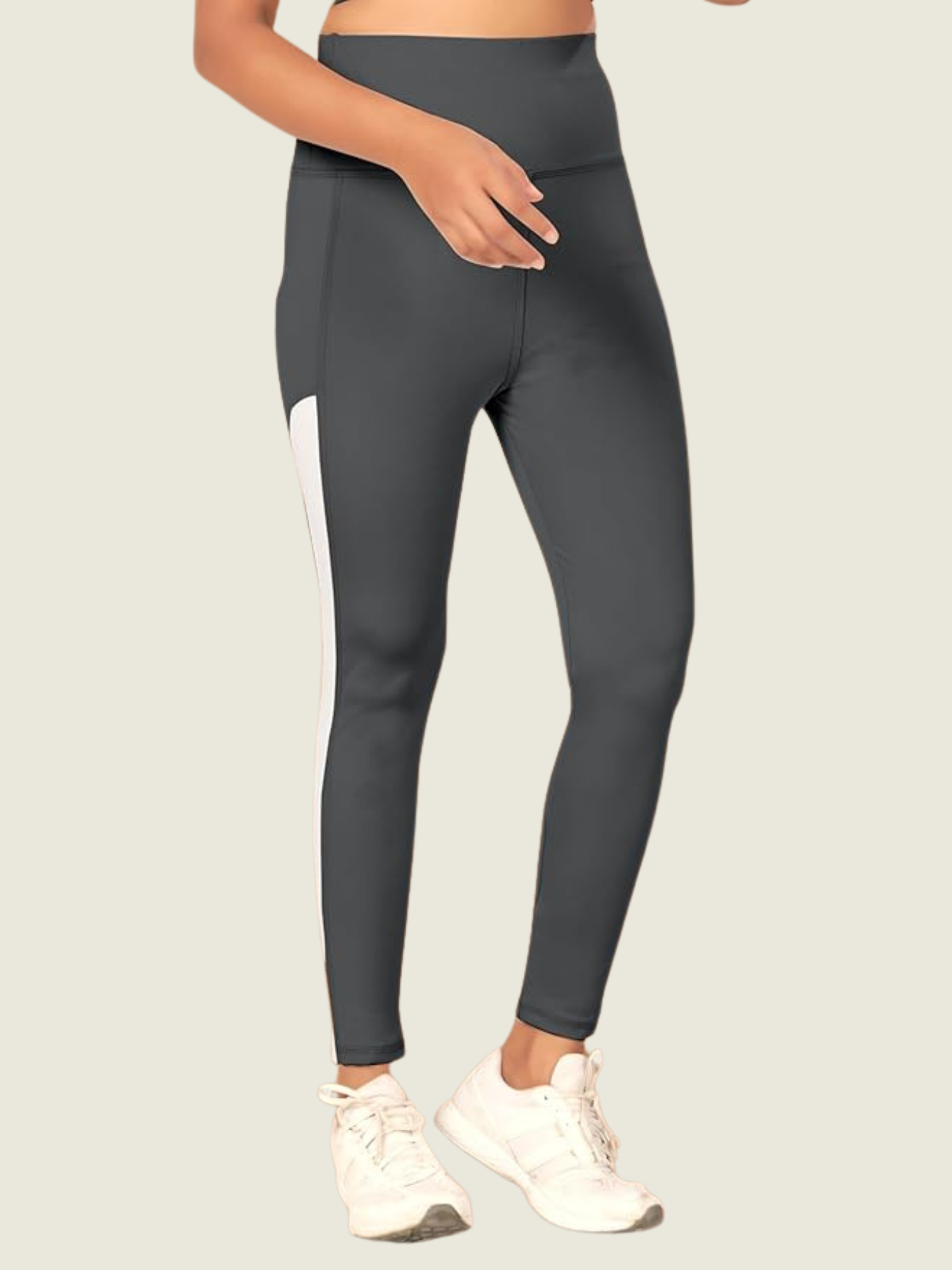 High-Rise Side Panel Yoga Tights – Slate Graphite