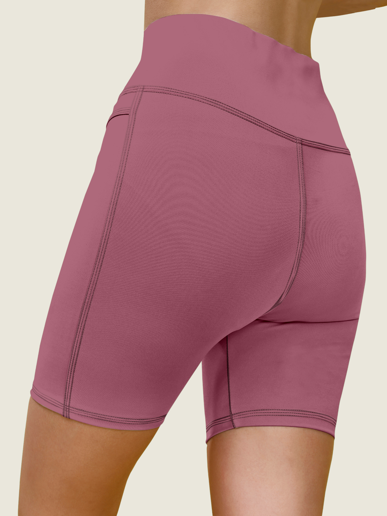 High-Waist Active Shorts (Dusty Rose)