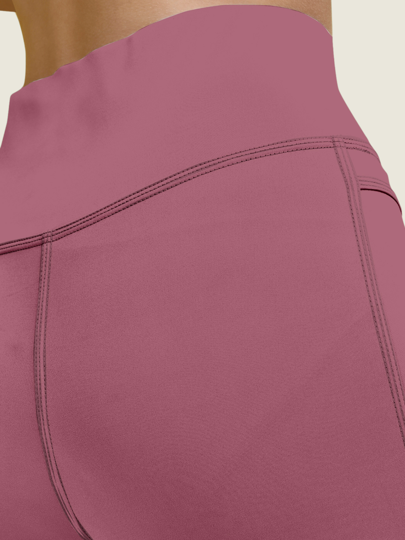 High-Waist Active Shorts (Dusty Rose)
