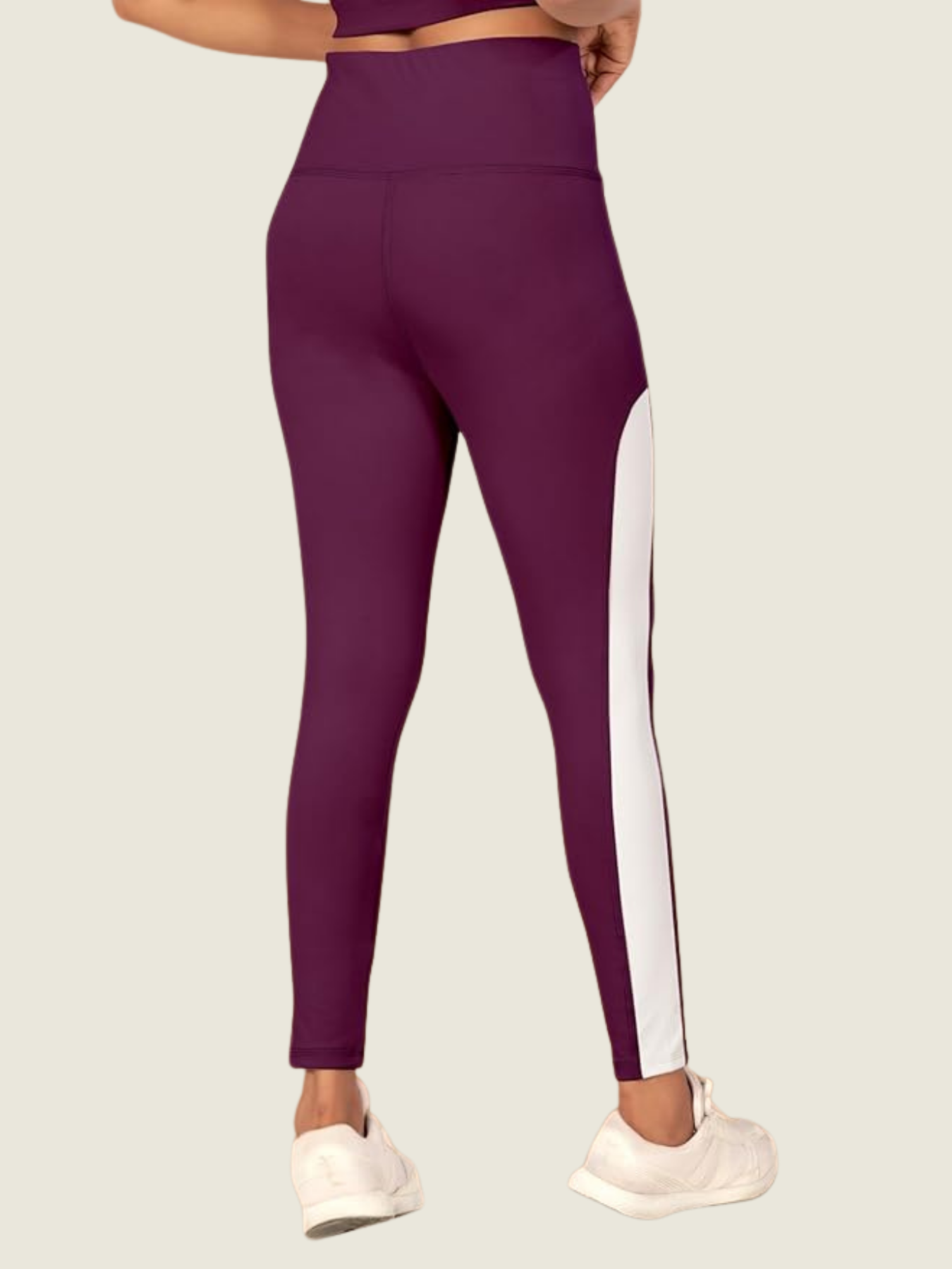 High-Rise Side Panel Yoga Tights – Plum Wine