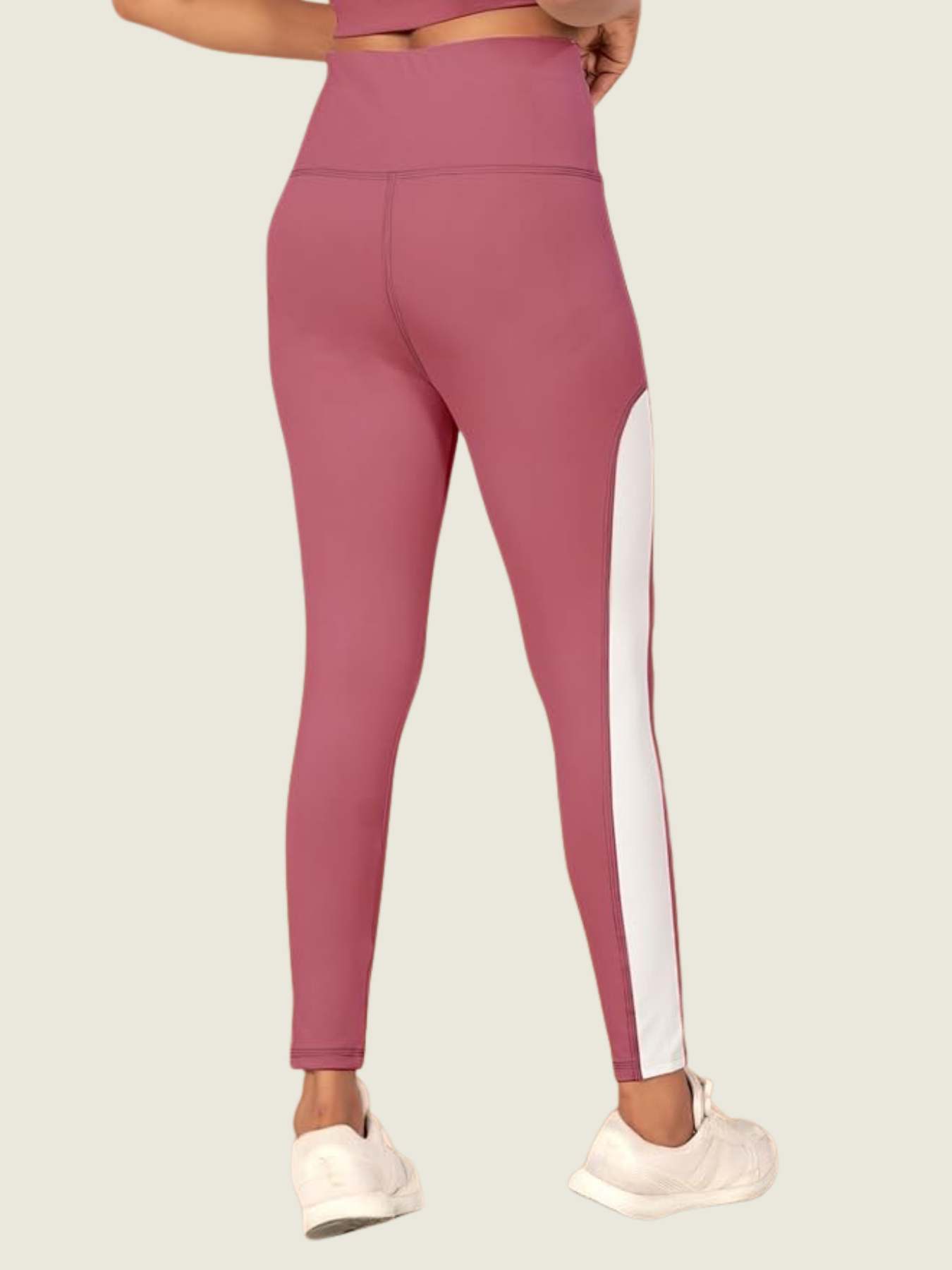 High-Rise Side Panel Yoga Tights – Rose Mauve