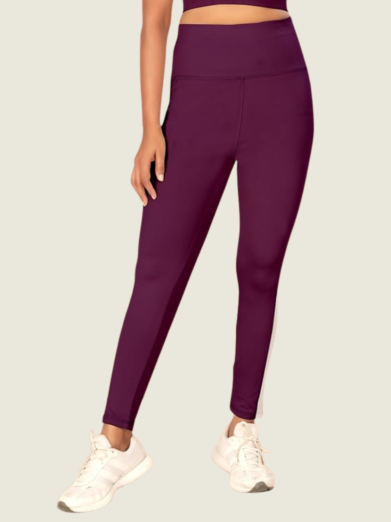 High-Rise Side Panel Yoga Tights – Plum Wine