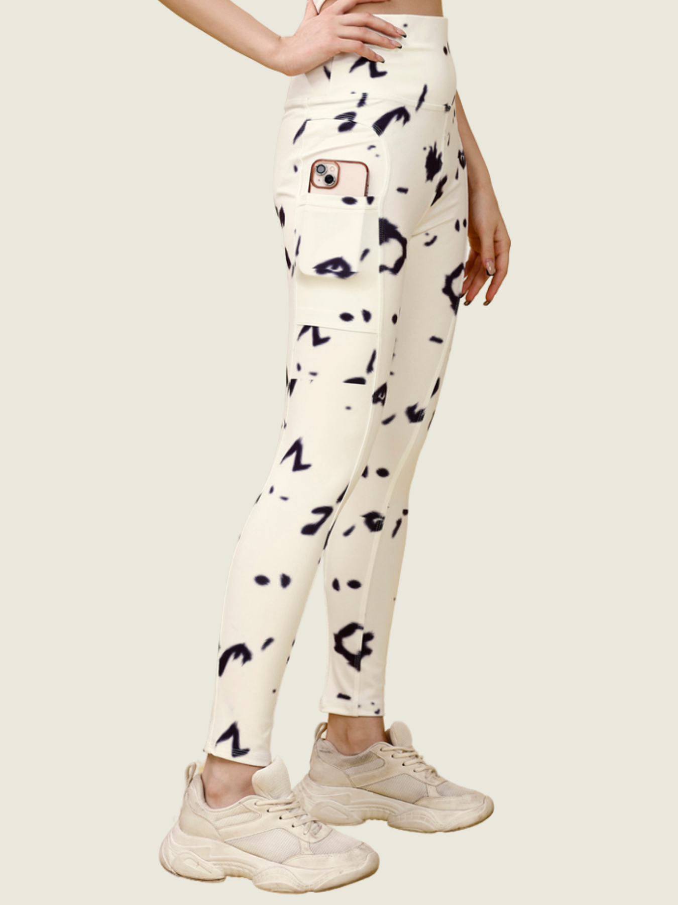 Cloud Steel Printed Tights