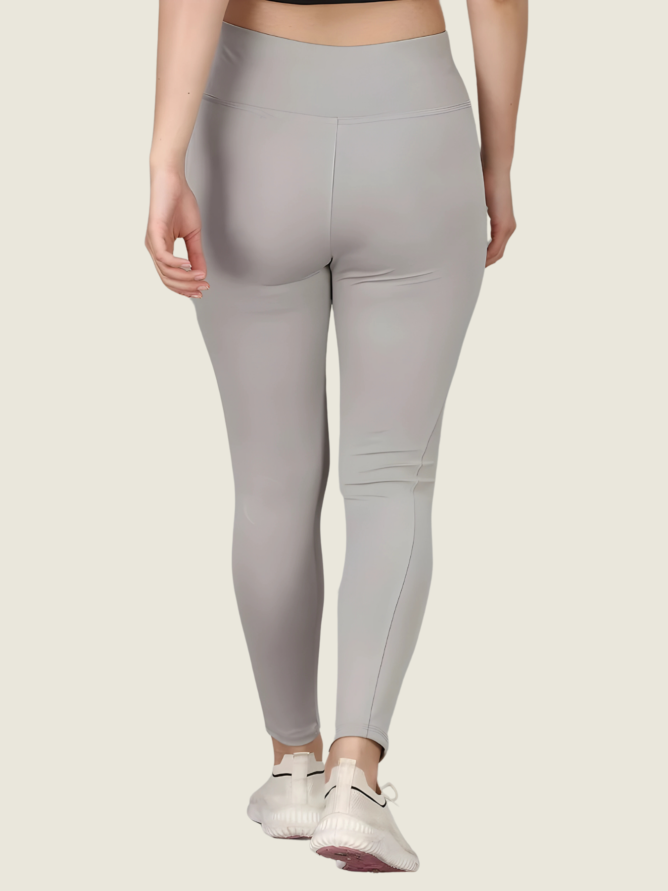 High-Waisted Ankle-Length Tights (Grey)