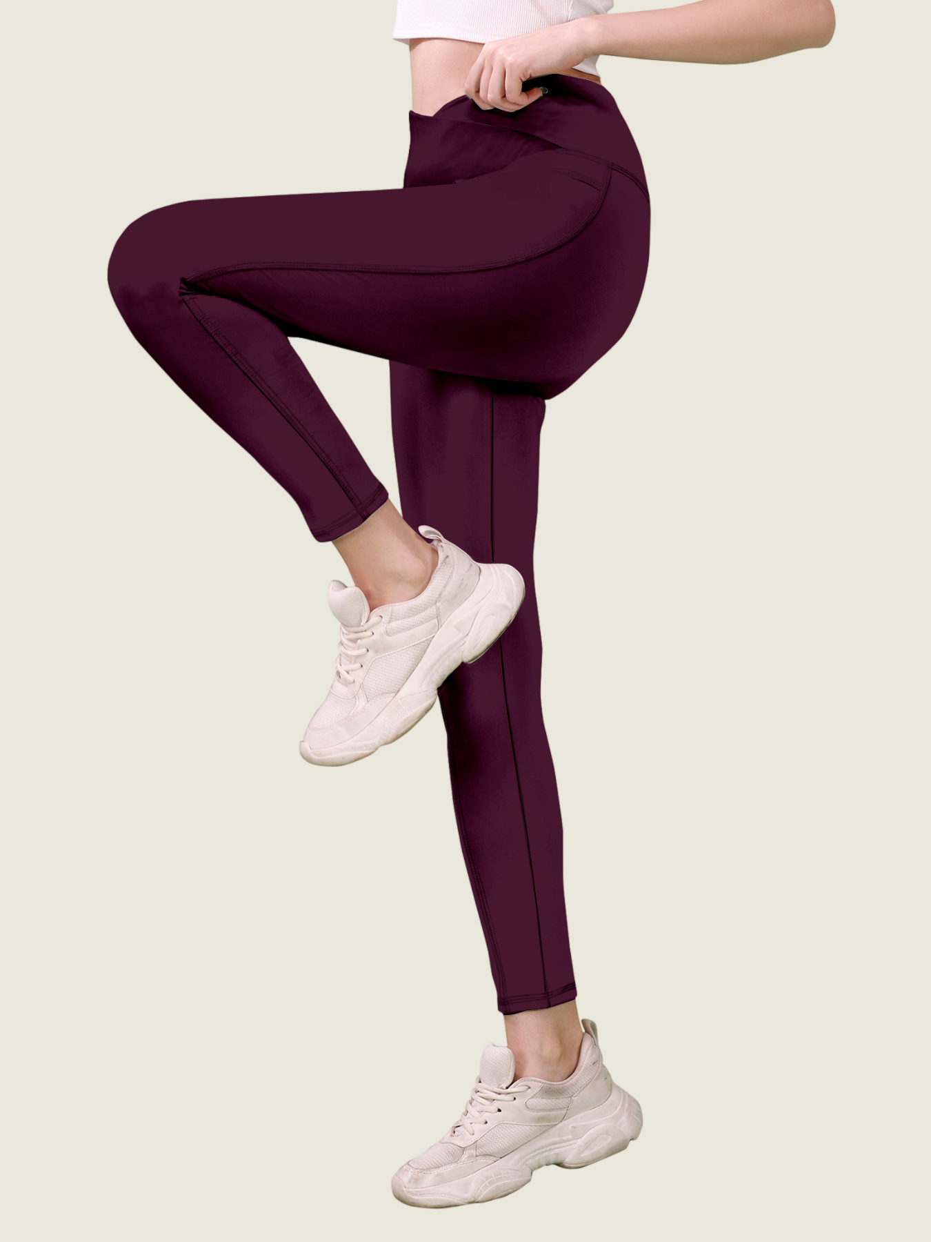 V Waist Long Leggings (Midnight Black)