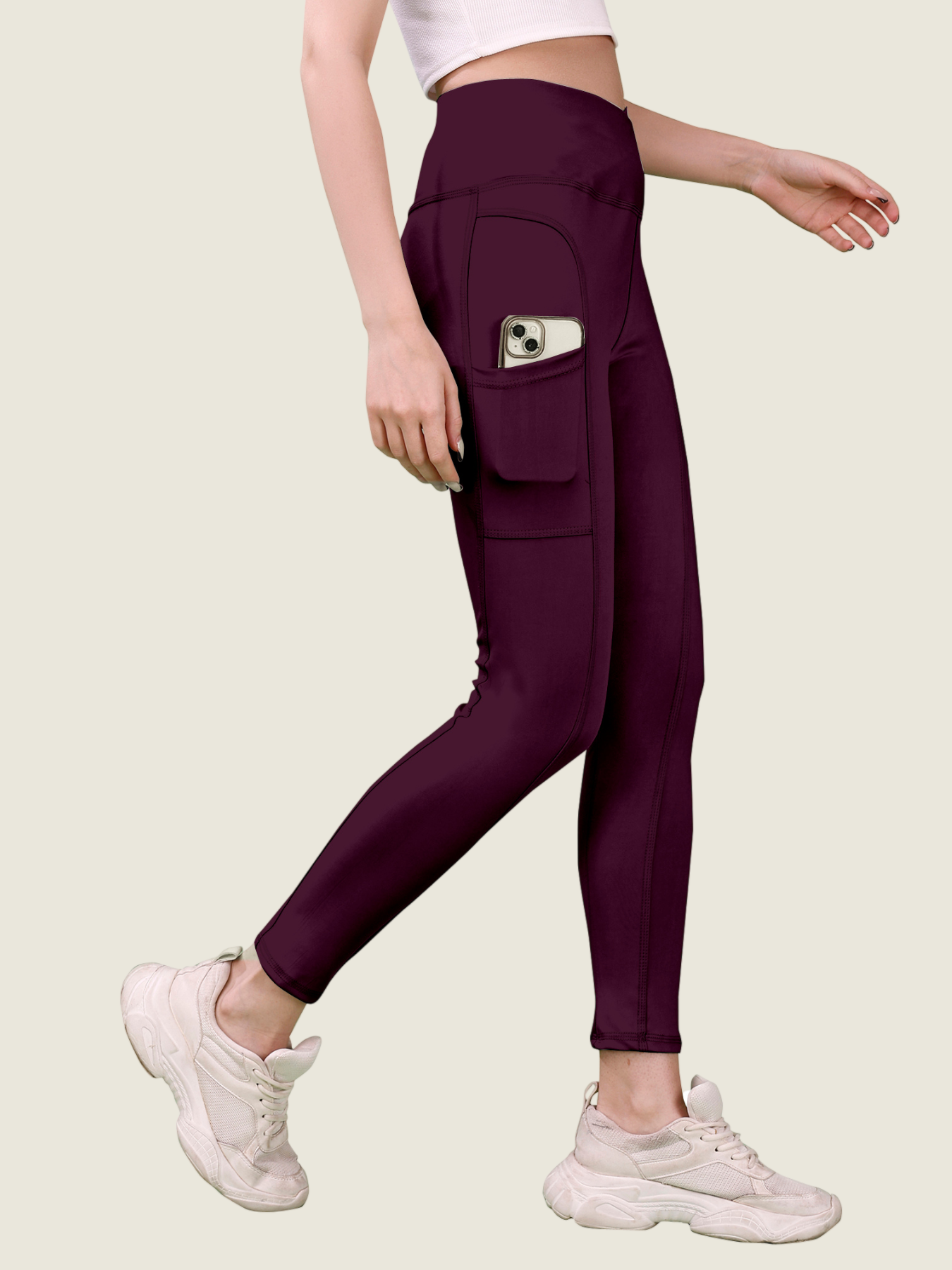 V Waist Long Leggings (Midnight Black)