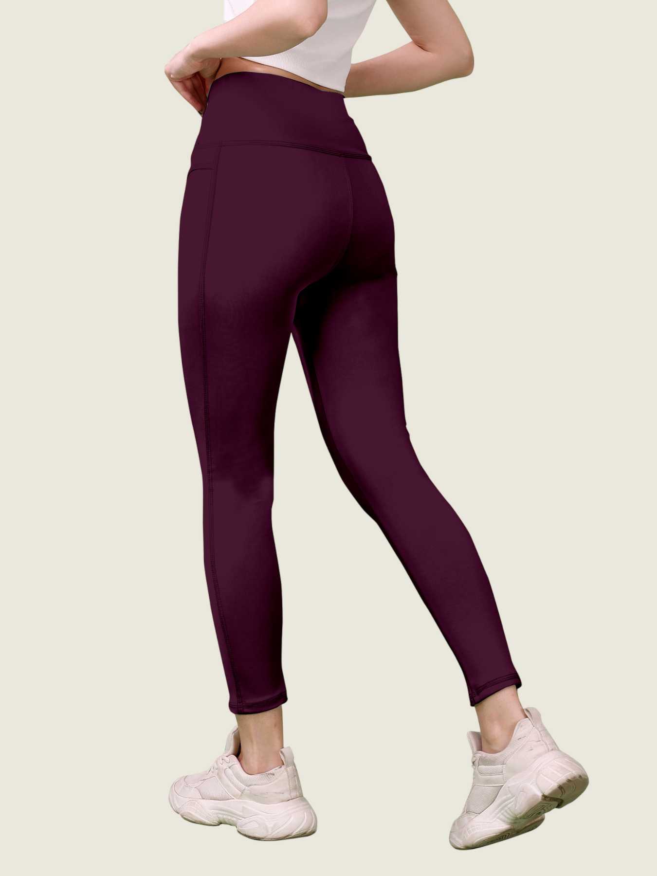 V Waist Long Leggings (Midnight Black)