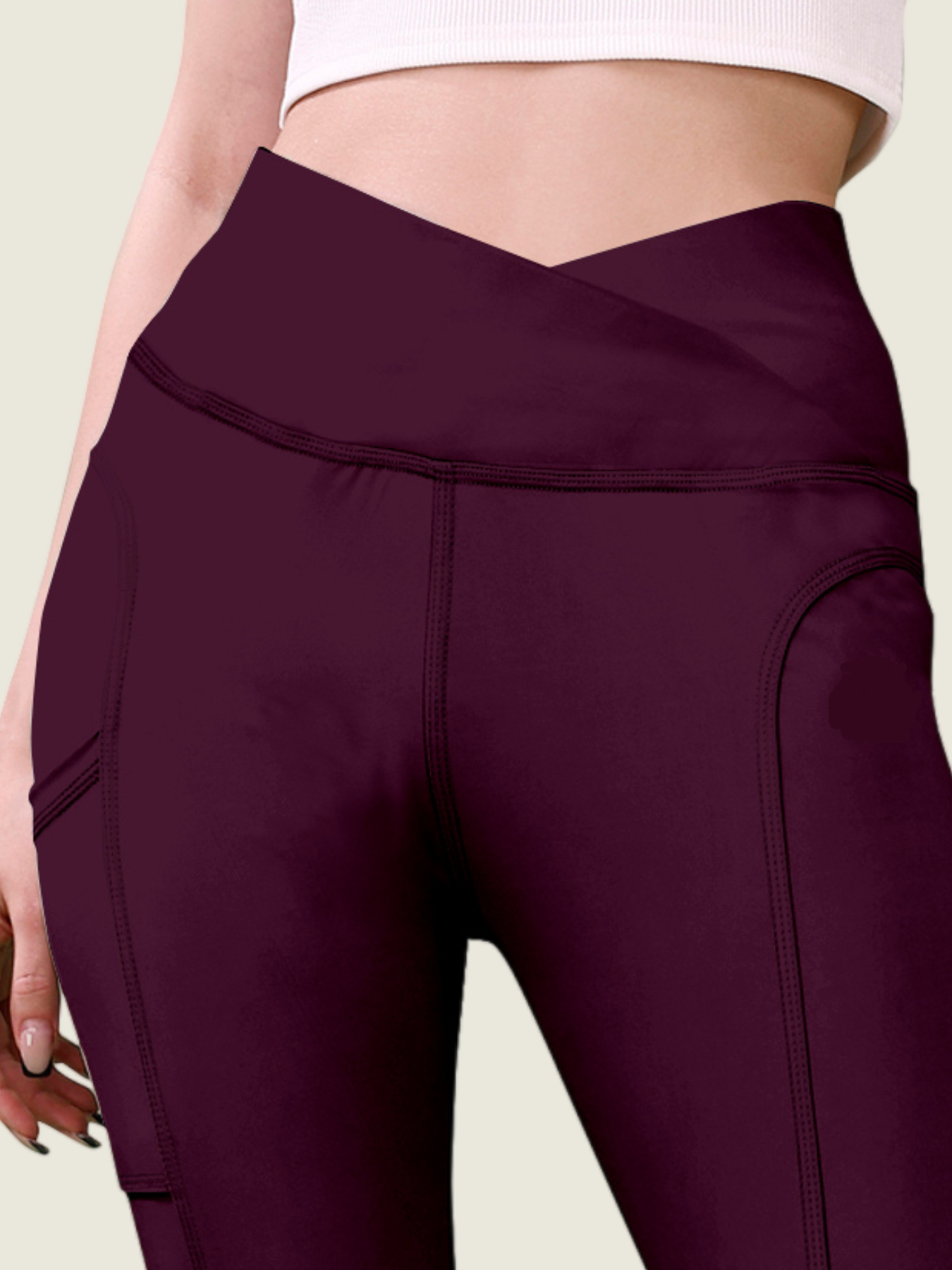 V Waist Long Leggings (Midnight Black)