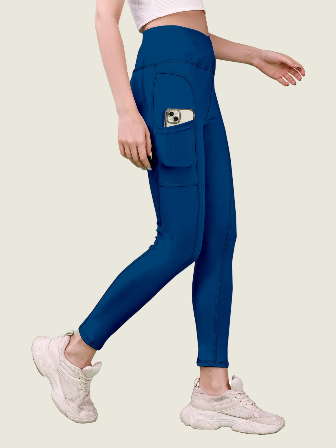 V Waist Long Leggings (Navy Sapphire)