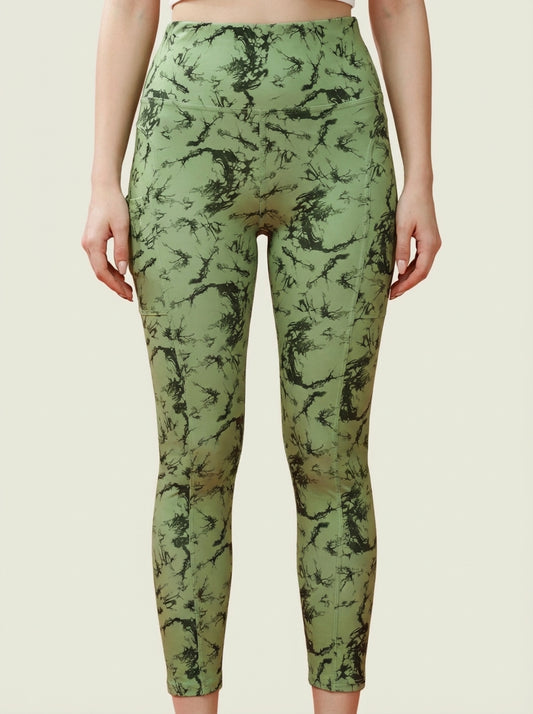 Olive Shadow Printed Tights