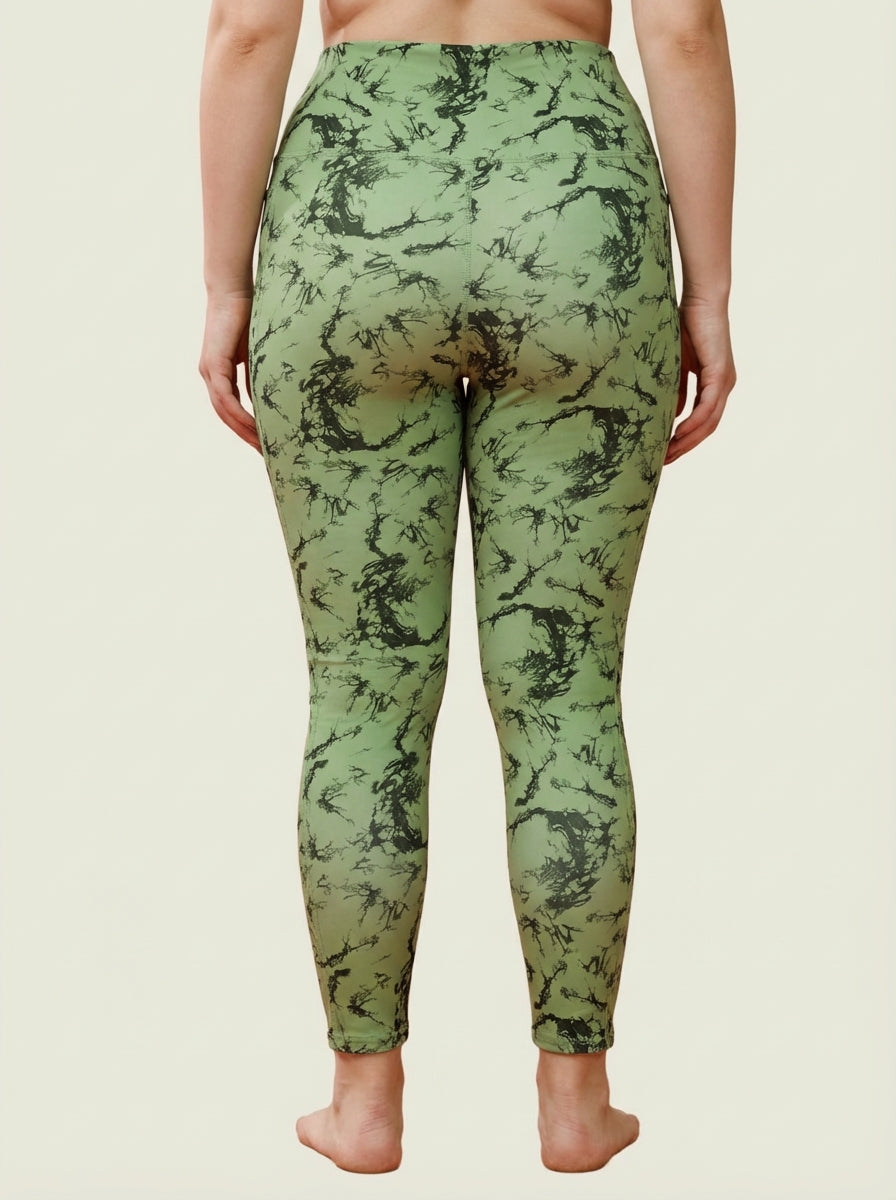 Olive Shadow Printed Tights